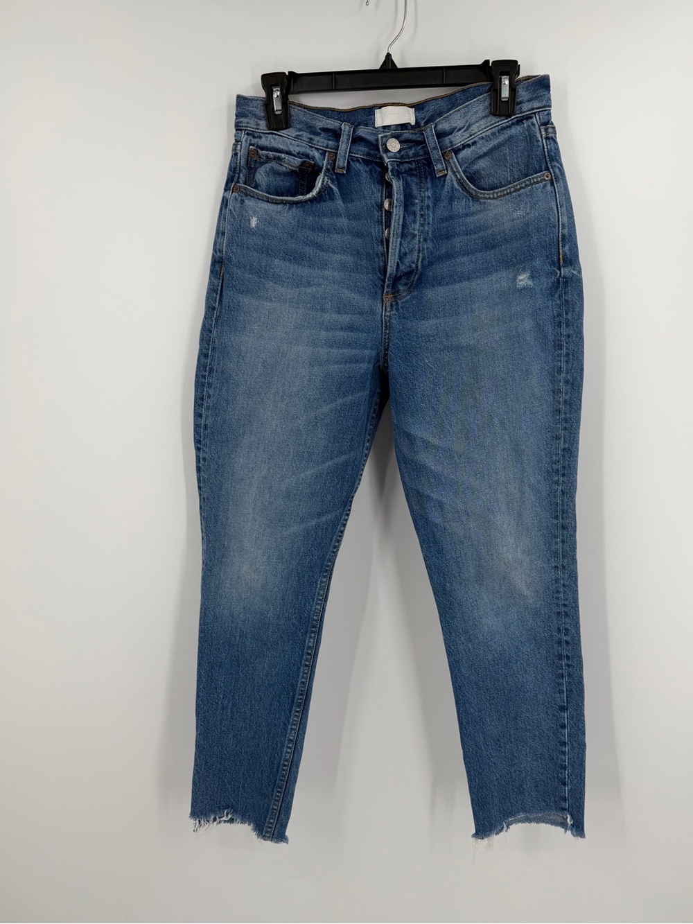 Boyish Billy High Rise Straight Jeans Rear Window Cropped Sz 28